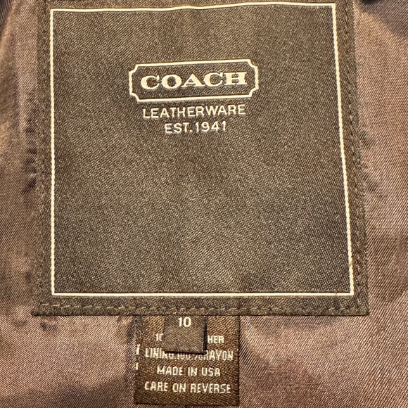 Coach Women’s Size 10 Brown Leather Moto Jacket - Picture 3 of 9